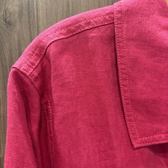 NWOT Coldwater Creek 2X Linen Jacket Denim Style Pink Button Front - Picture 3 of 12